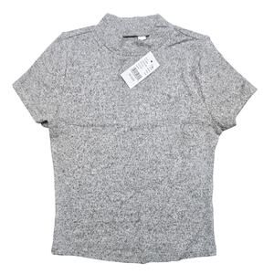 NEW NWT Women's Me to We "Essentials" Gray Knit Turtle Neck Crop Top | Size XS